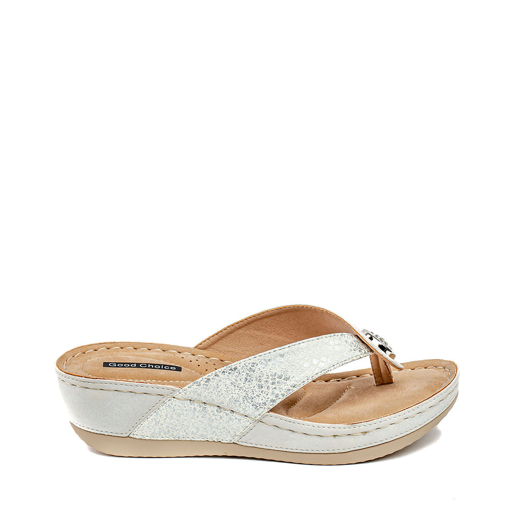 Sandales compensées blanches Dafni pour femme