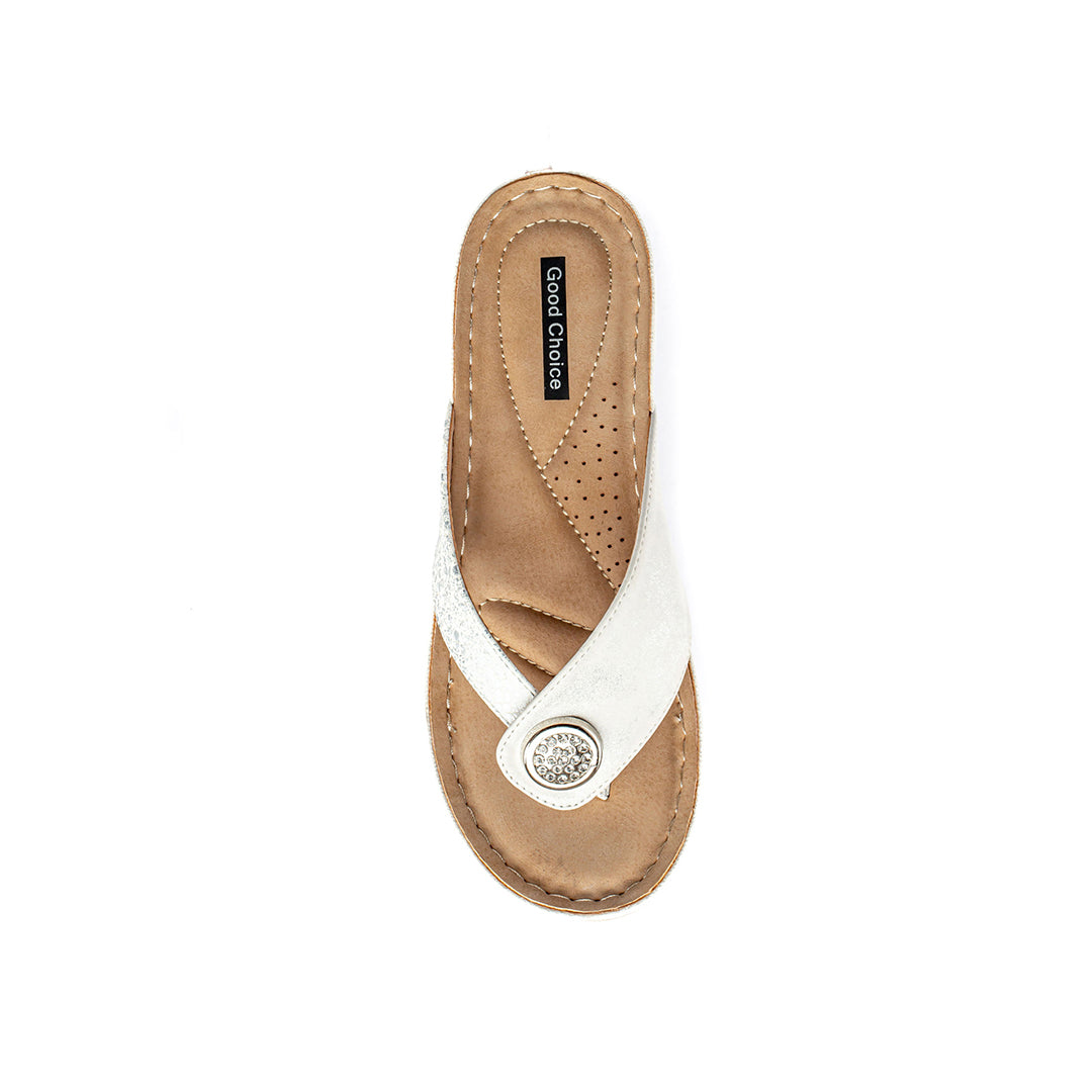 Sandales compensées blanches Dafni pour femme