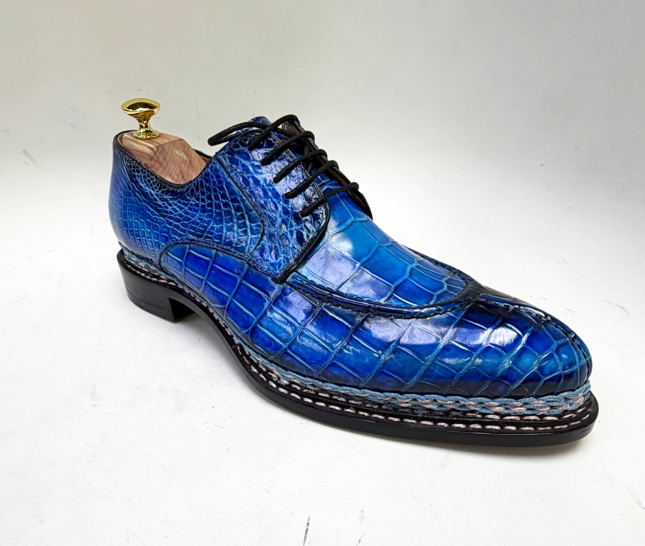 Maurice Dallas Alligator Oxford - Blue