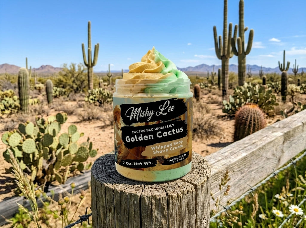 Savon fouetté et crème à raser Golden Cactus