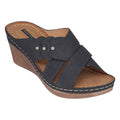 Sandales compensées noires Dorty