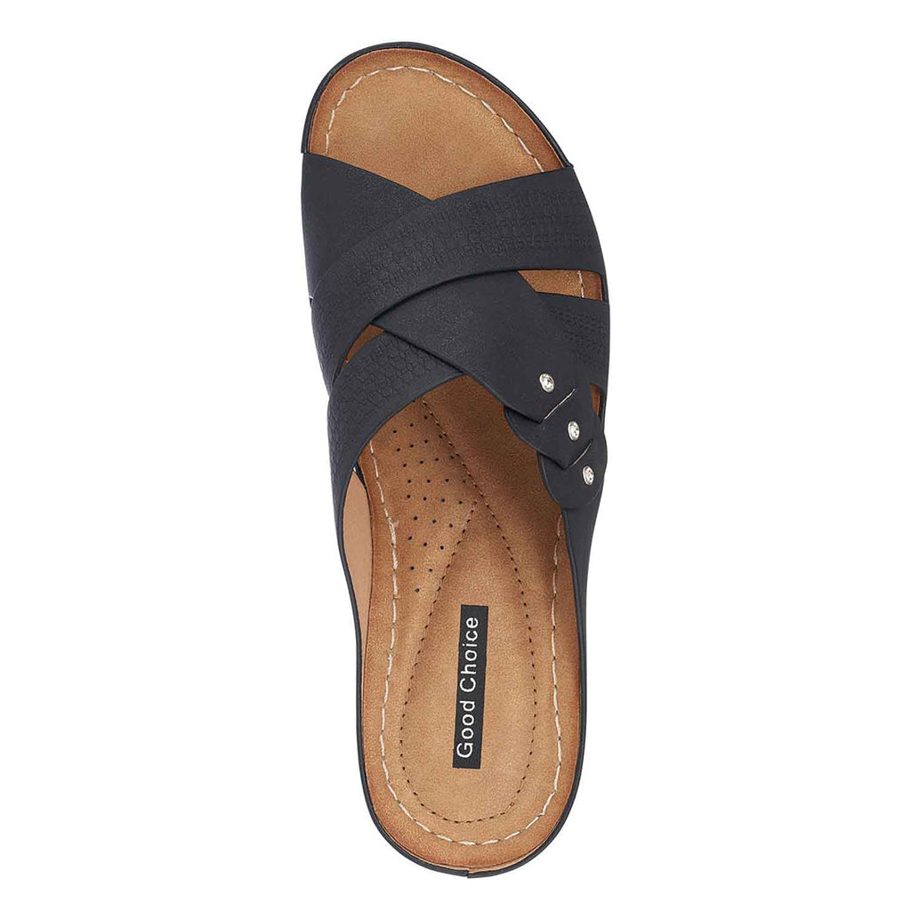 Sandales compensées noires Dorty