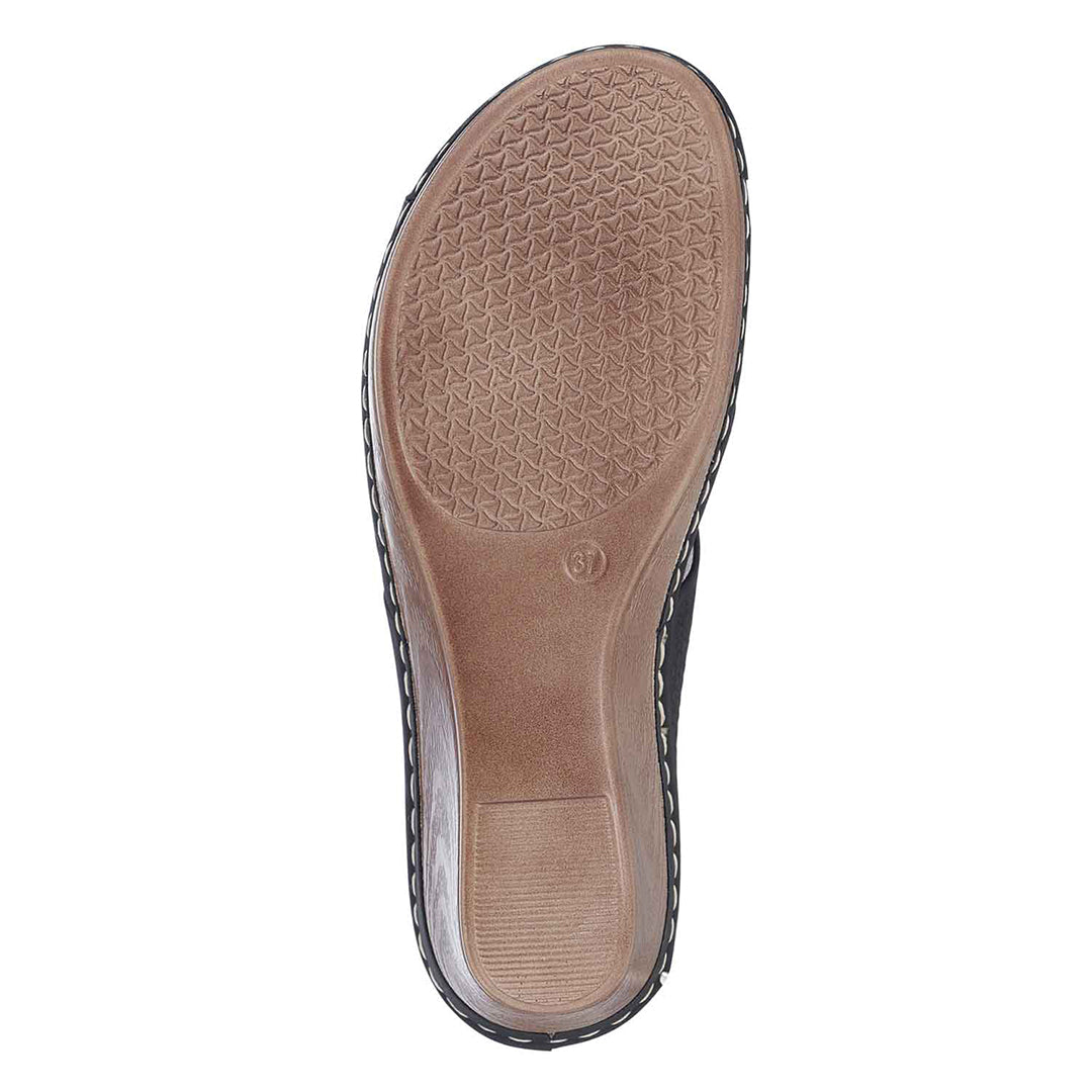 Sandales compensées noires Dorty
