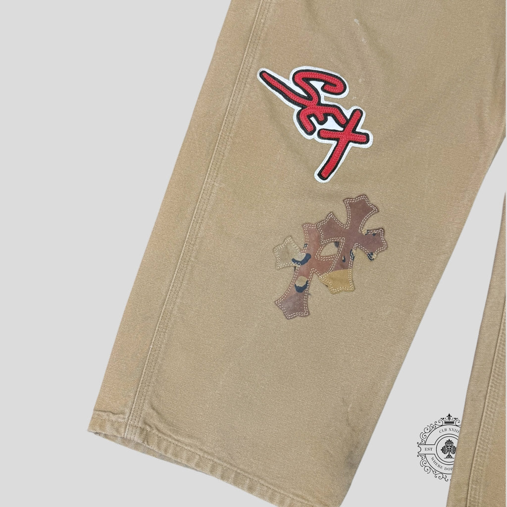 Pantalon cargo Chrome Hearts Sex Records à patchs