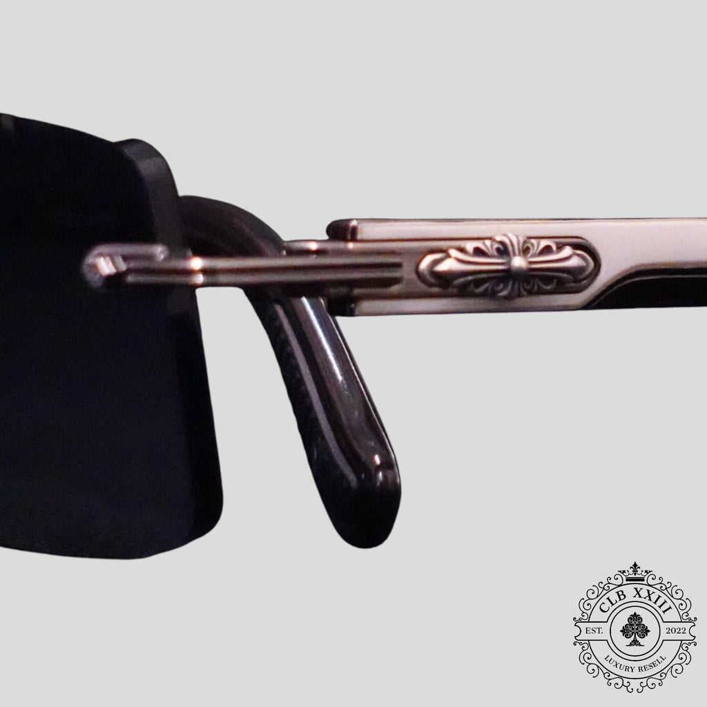 Lunettes de soleil Chrome Hearts Deep II en blanc/argent