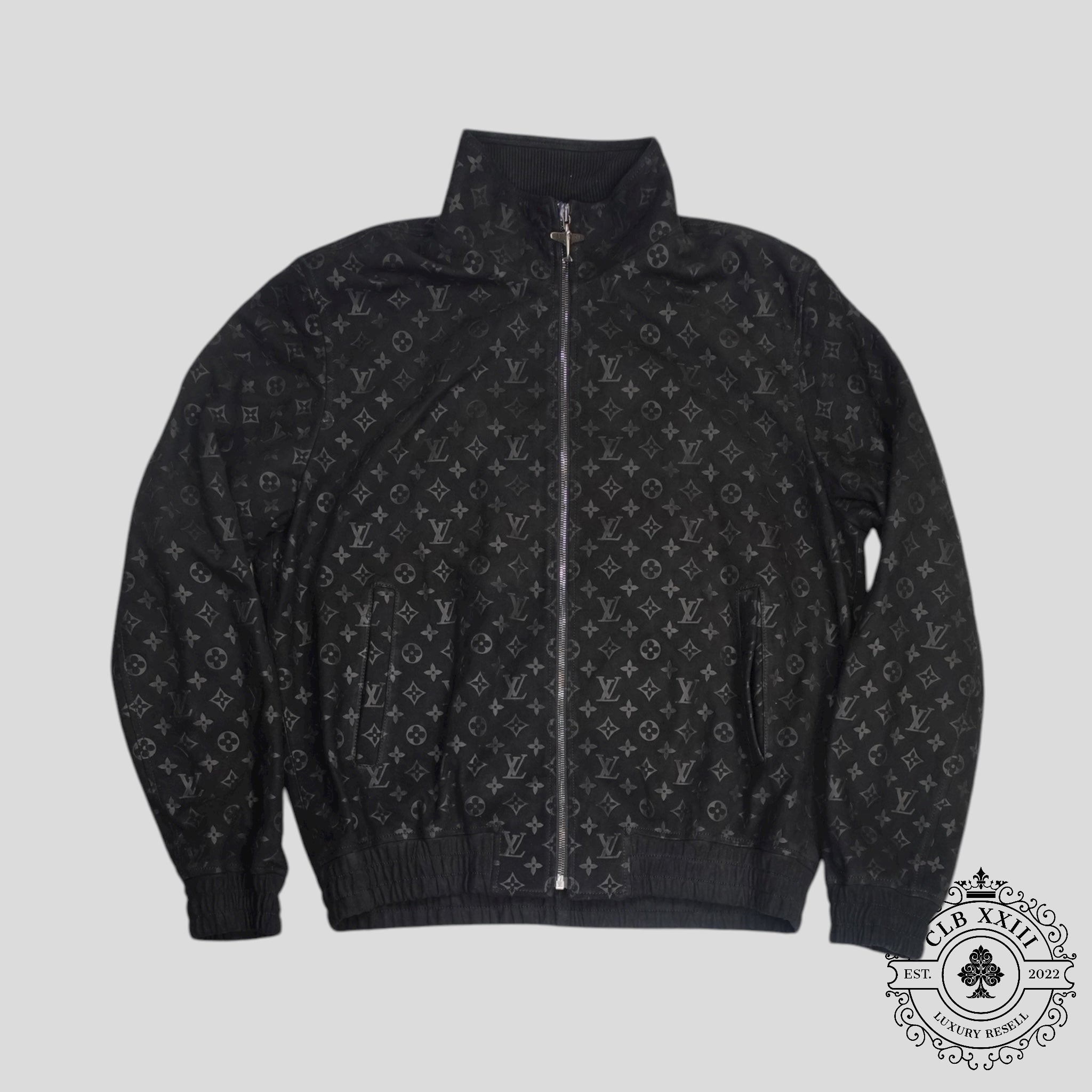 Veste de survêtement Louis Vuitton Monogram Gaufré noire