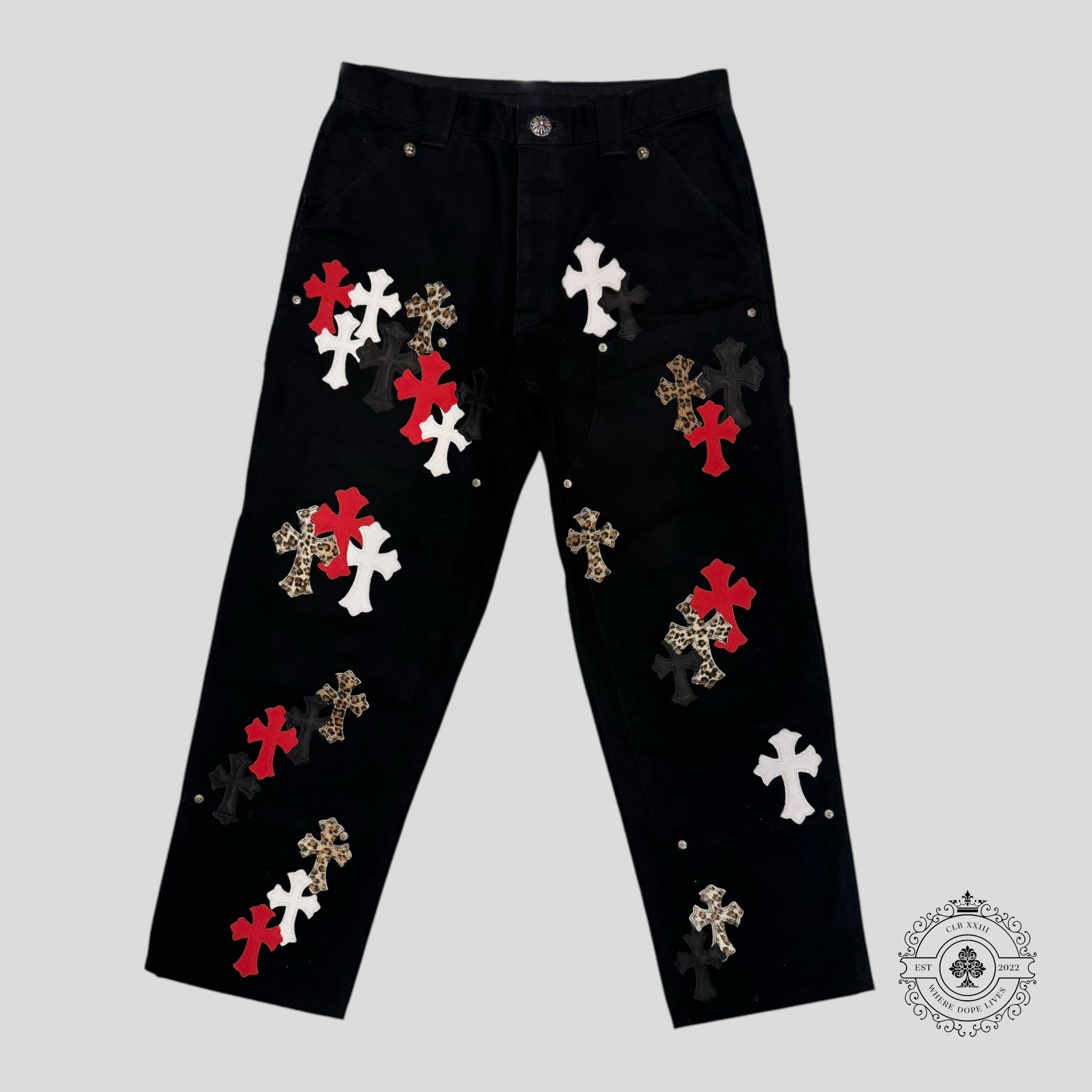 Pantalon de travail Chrome Hearts Leopard Cross Patch