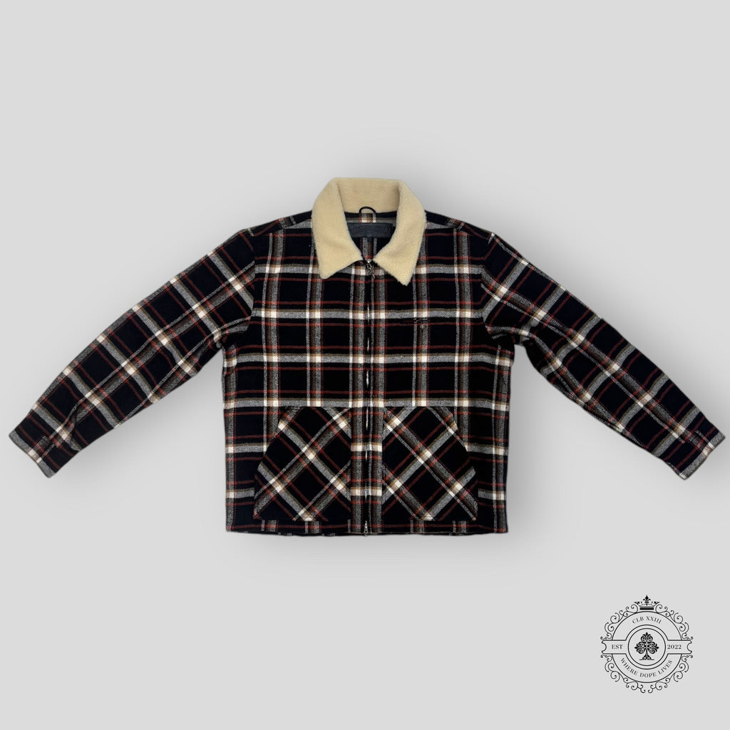 Blouson zippé Chrome Hearts à col en peau lainée