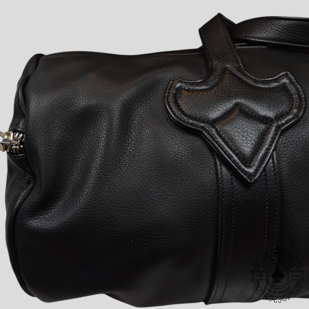 Sac de Voyage en Cuir Noir Chrome Hearts à Motif Fleur