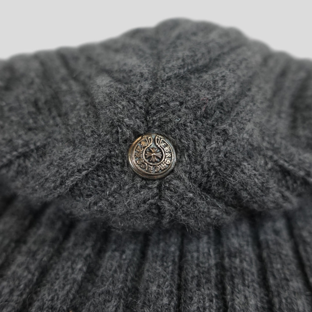 Bonnet en cachemire Chrome Hearts Plus Patch gris