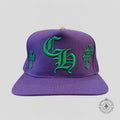 Casquette Chrome Hearts à patchs croisés violette / verte