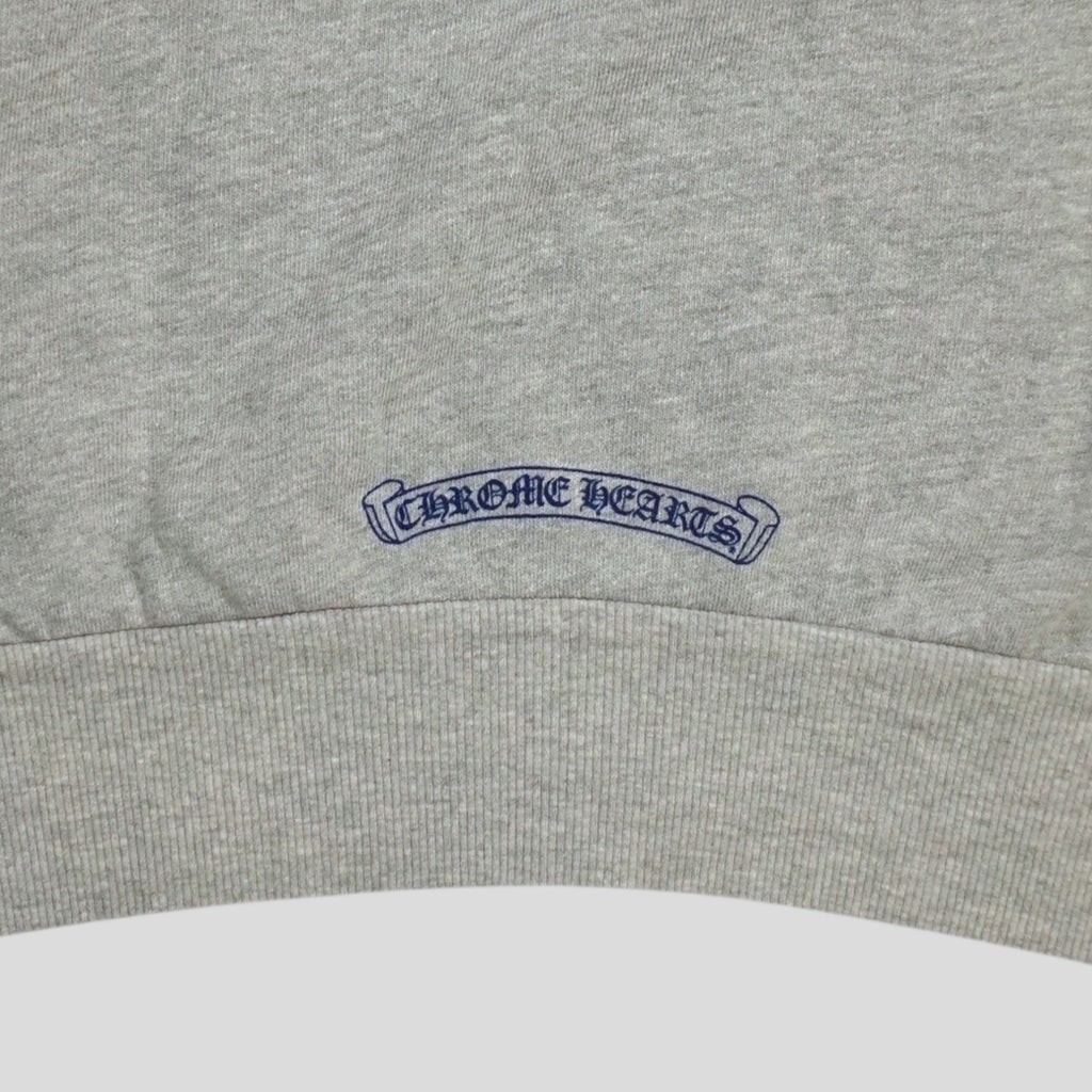 Sweat ras du cou Chrome Hearts Triple Cross CH floqué pour femme, gris