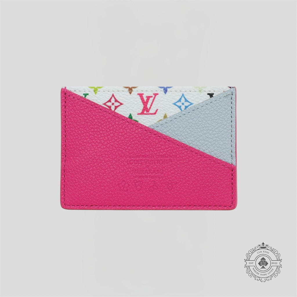 Porte-cartes Louis Vuitton x Takashi Murakami Criss-Cross en bleu Kabira/rose