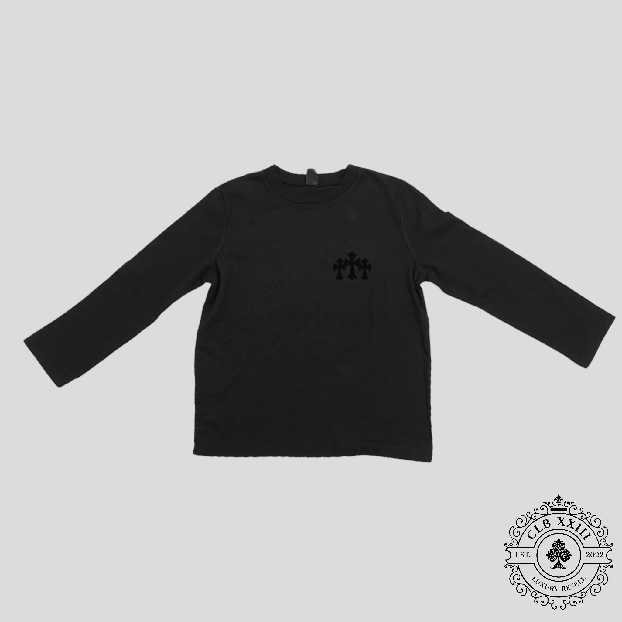 Chrome Hearts Femme Manches Longues Flocquées Triple Croix Noires