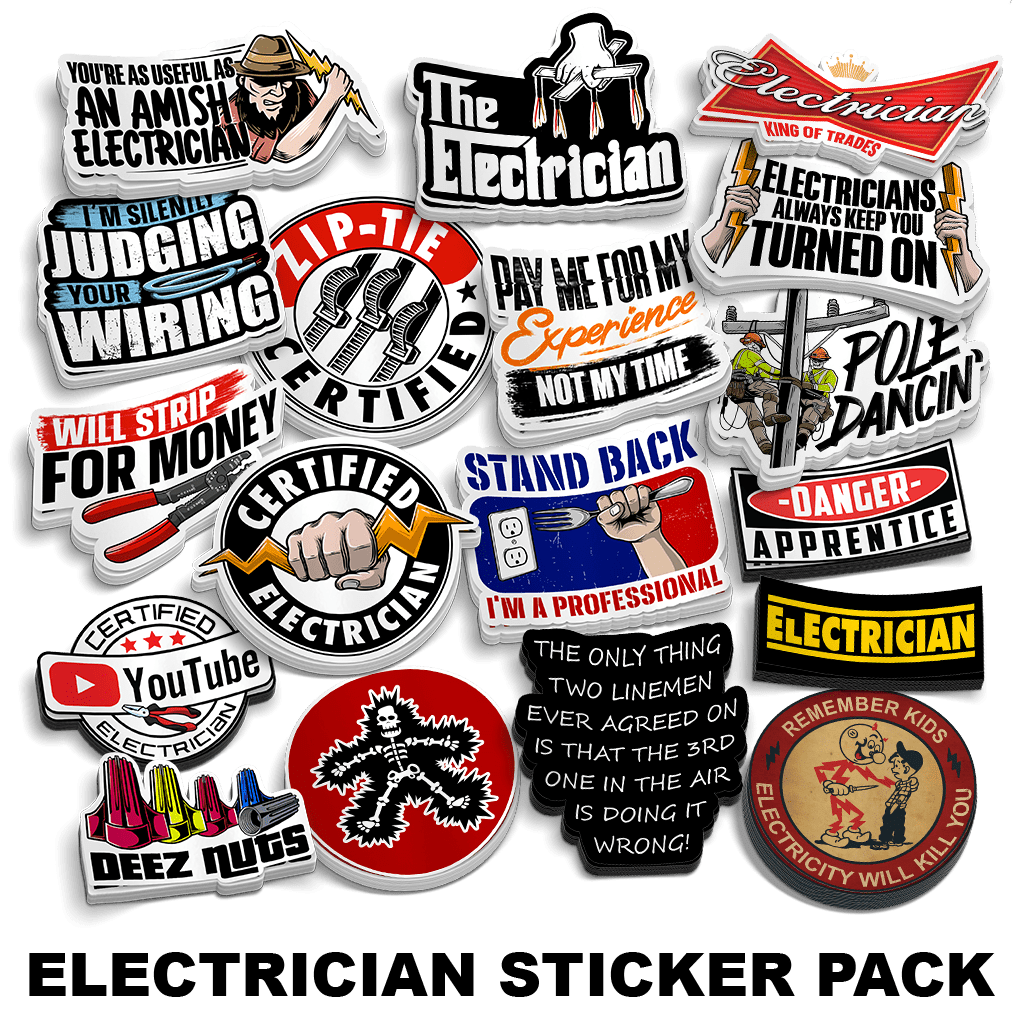 Pack d'autocollants électricien