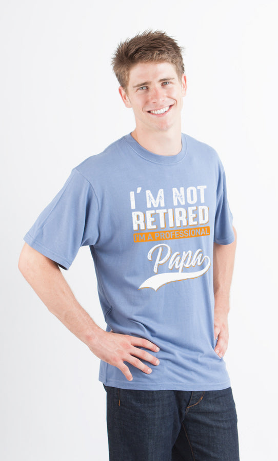 T-shirt à manches courtes en viscose de bambou/coton biologique à motif « I'm not Retired Men's »