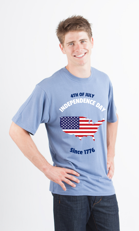 T-shirt graphique à manches courtes en viscose de bambou et coton bio pour homme – Spécial 4 juillet