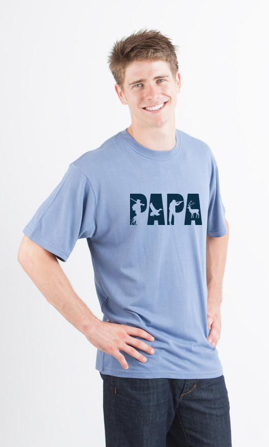 T-shirt graphique à manches courtes en bambou viscose/coton biologique pour homme PAPA