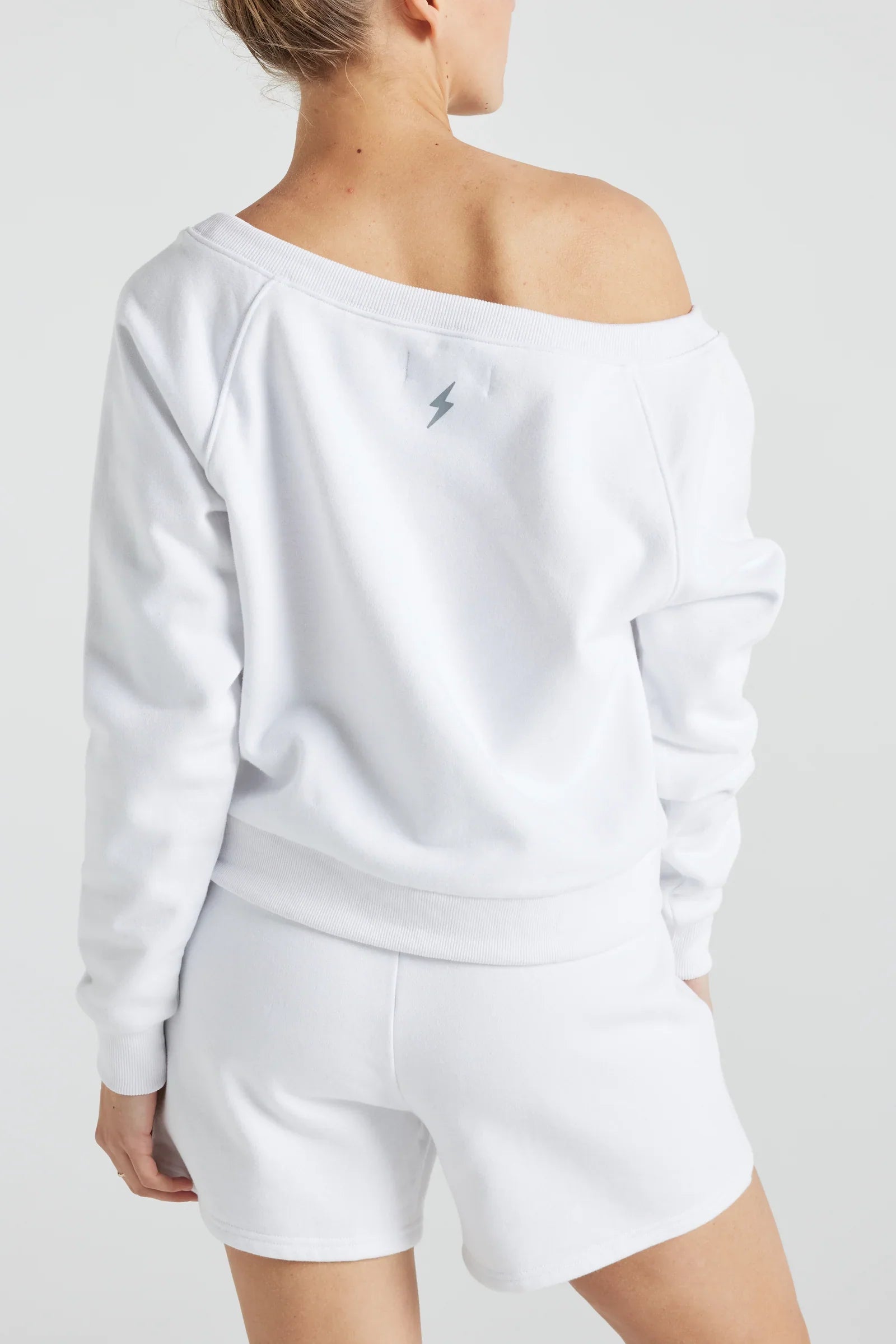 Sweat-shirt épaules dénudées blanc