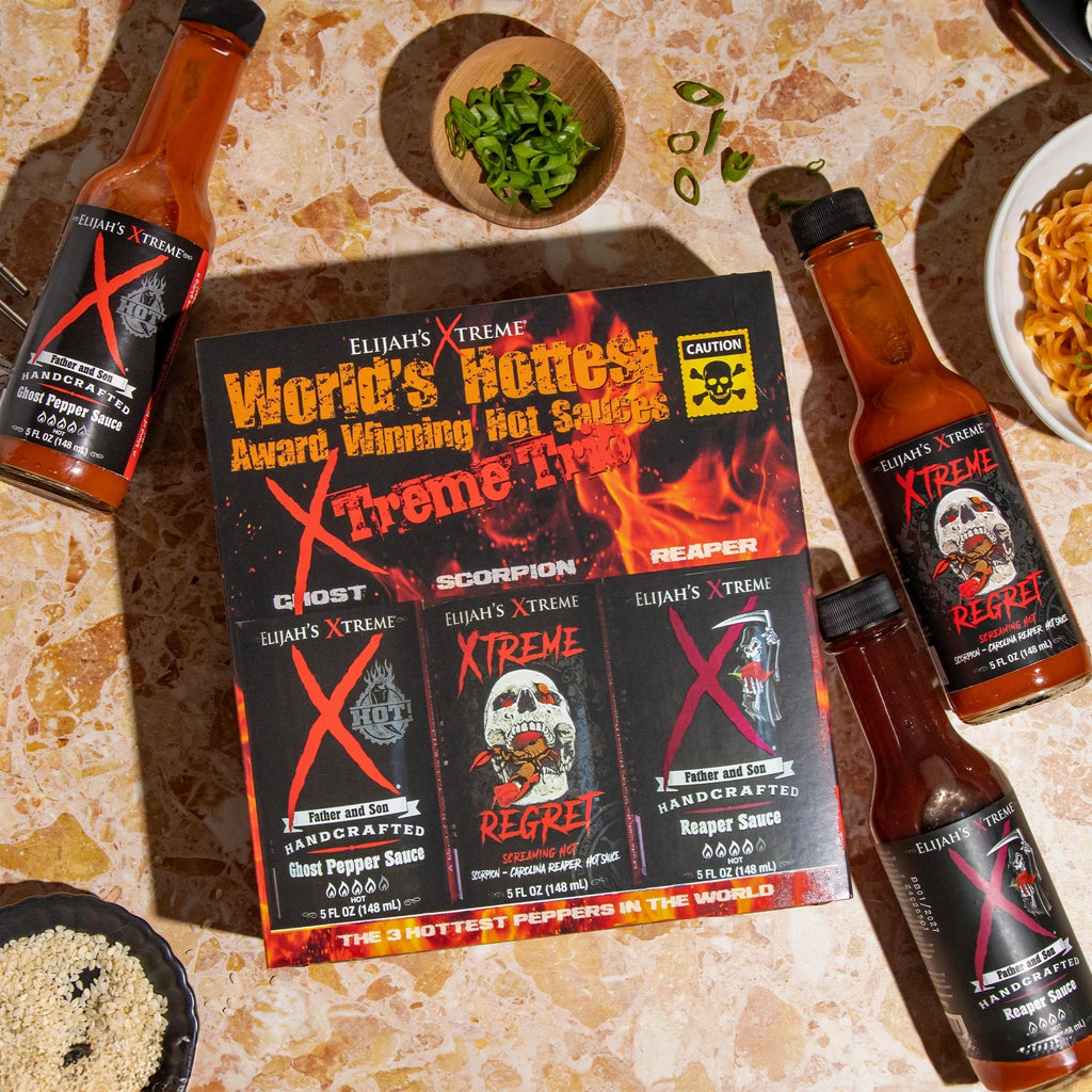 Coffret Variété de Sauces Piquantes Trio Extrême Les Plus Fortes du Monde
