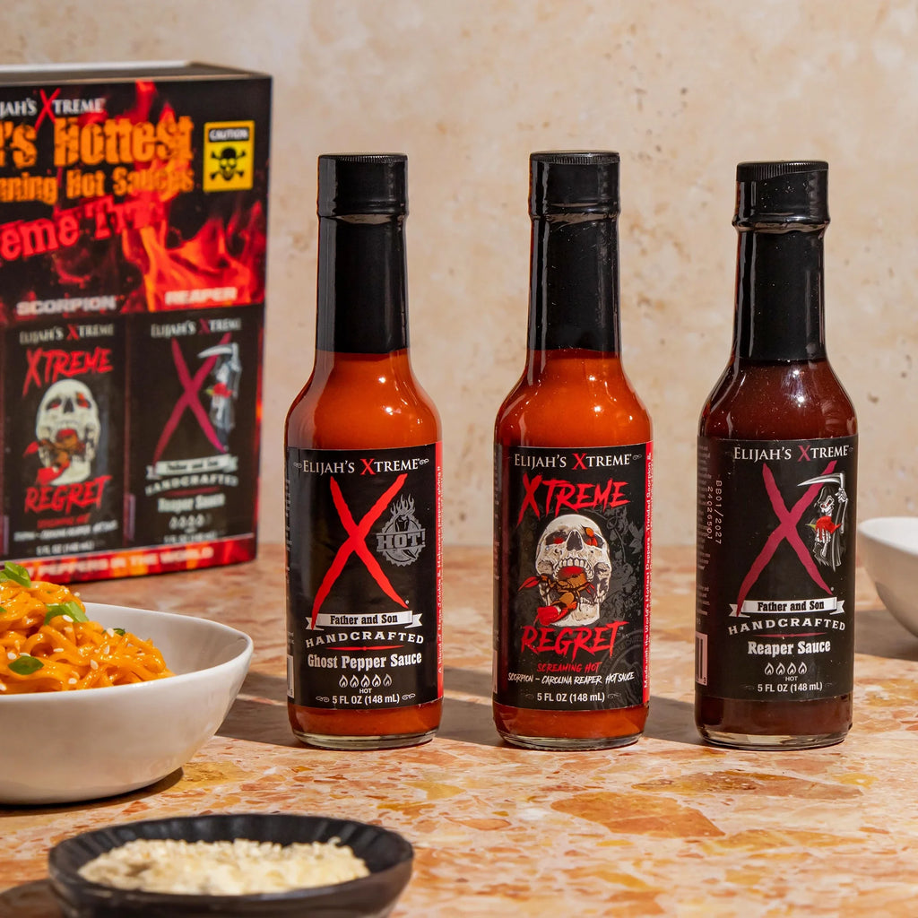 Coffret Variété de Sauces Piquantes Trio Extrême Les Plus Fortes du Monde