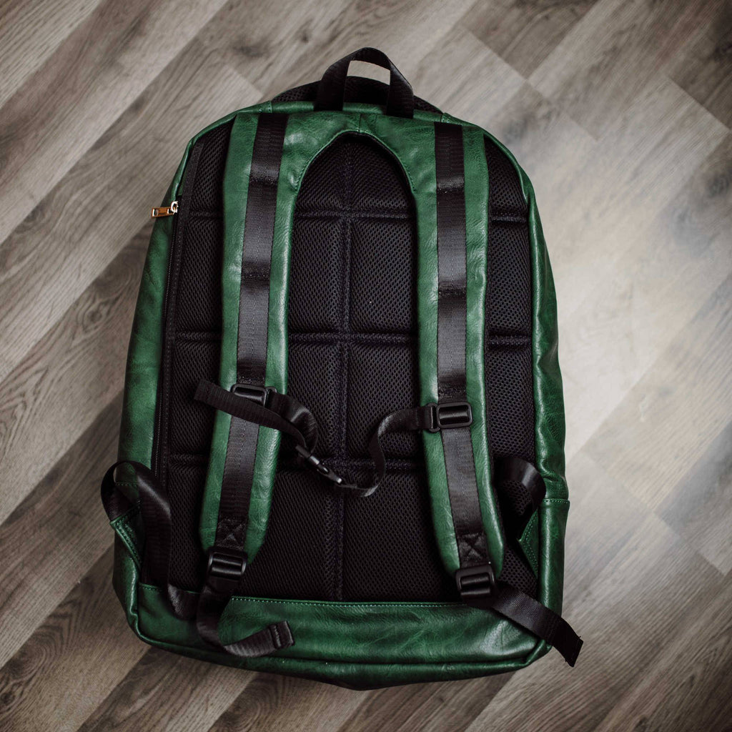 Sac bandoulière en cuir vert émeraude (Grand format)