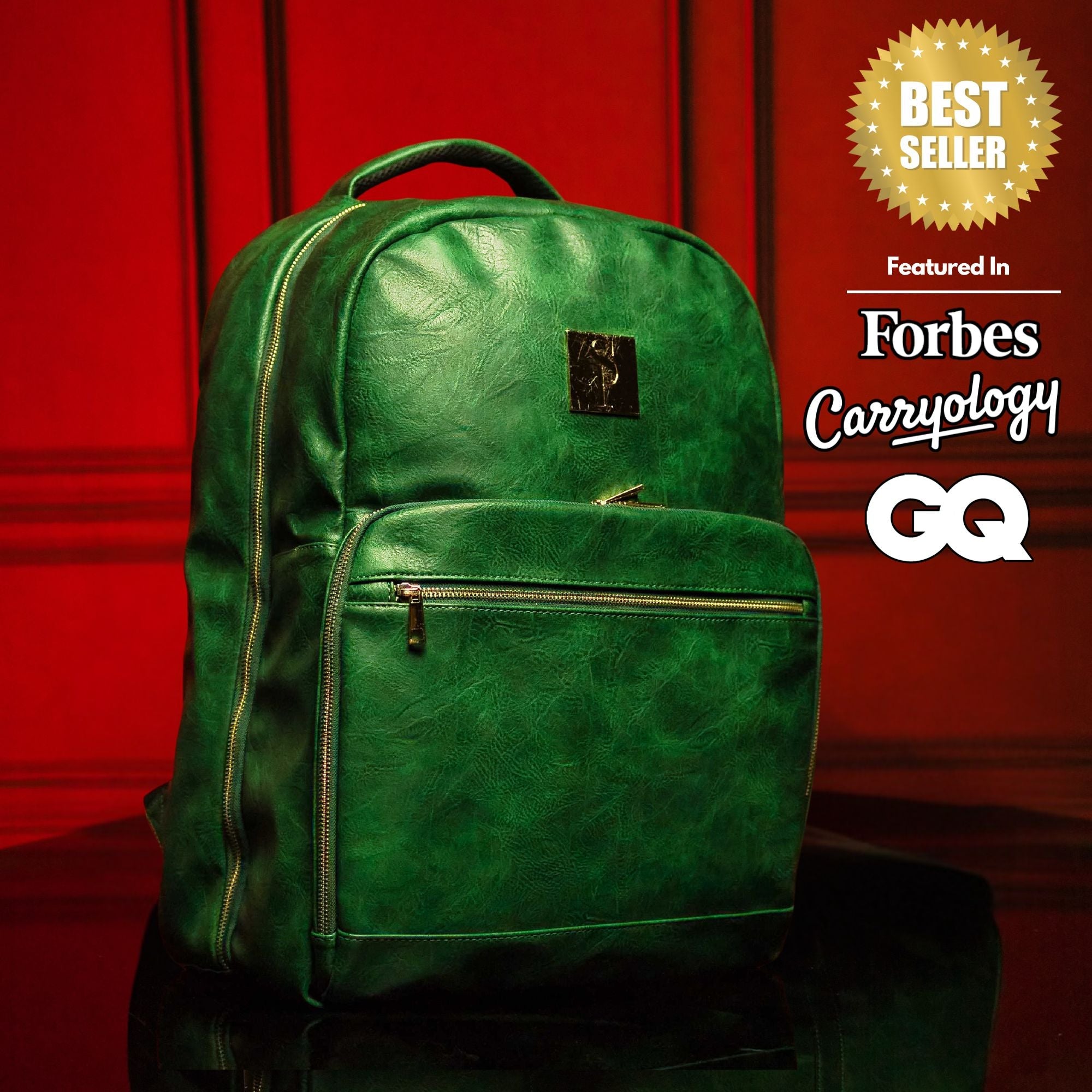 Sac bandoulière en cuir vert émeraude (Grand format)