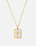 Collier croix en émail