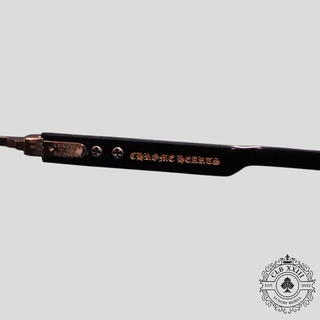 Lunettes de soleil Chrome Hearts Deep I en noir et or