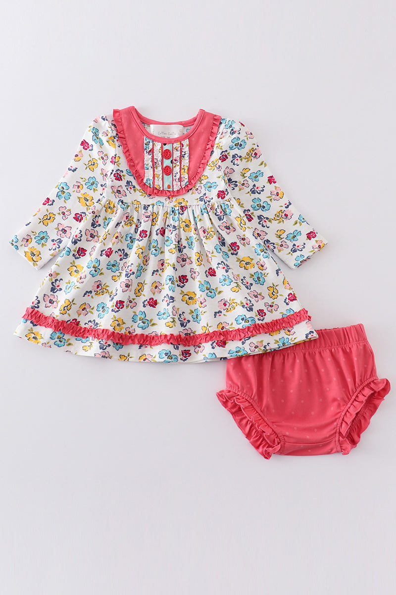 Ensemble bébé fille imprimé fleuri platine