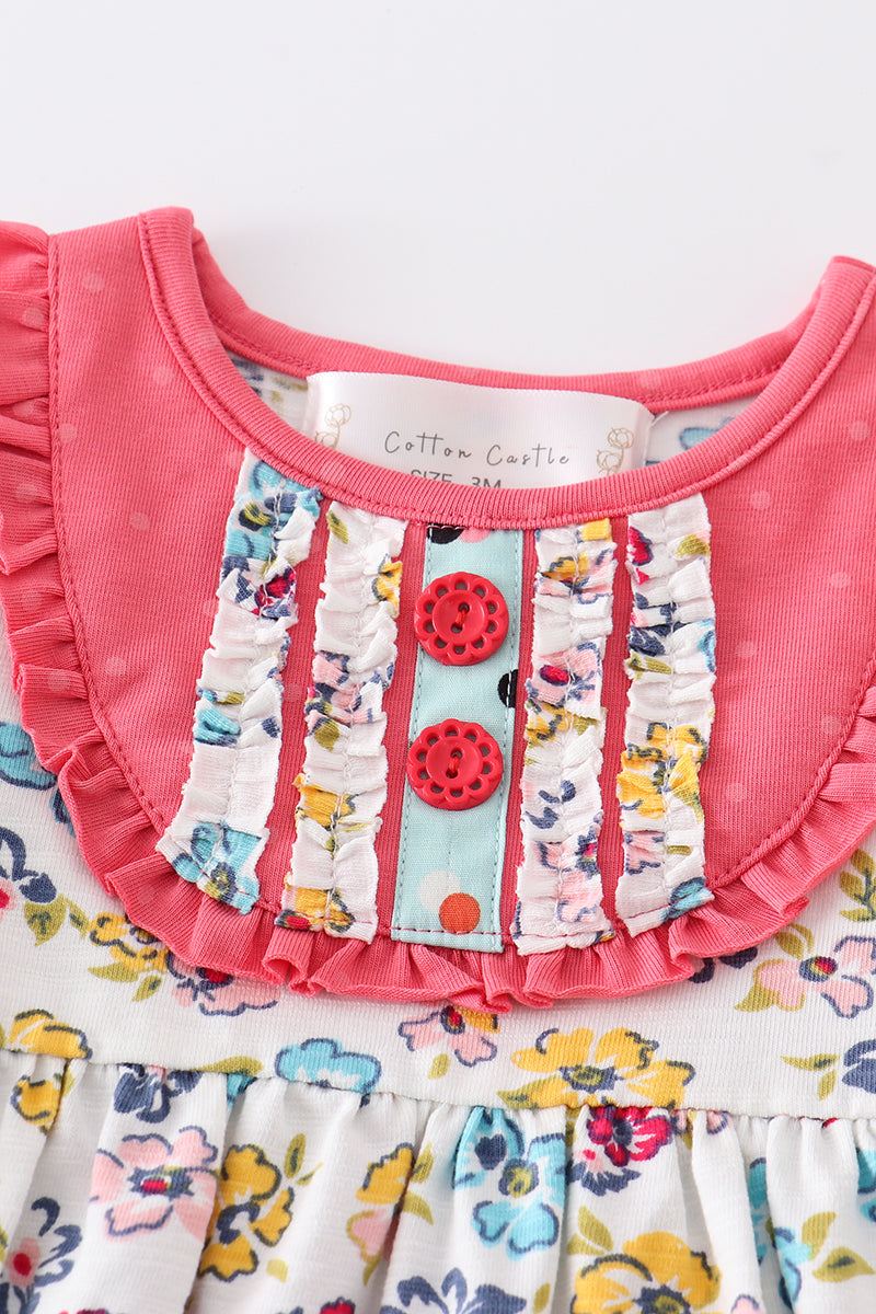 Ensemble bébé fille imprimé fleuri platine
