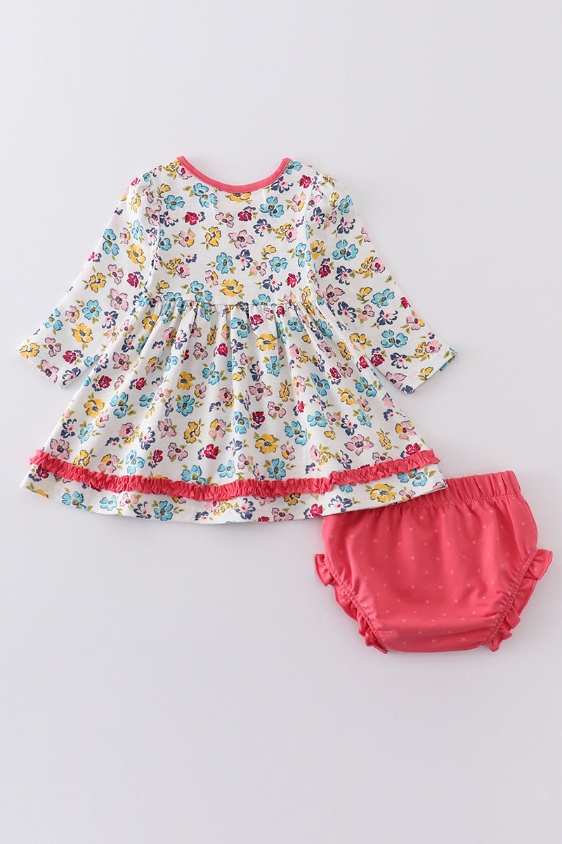 Ensemble bébé fille imprimé fleuri platine