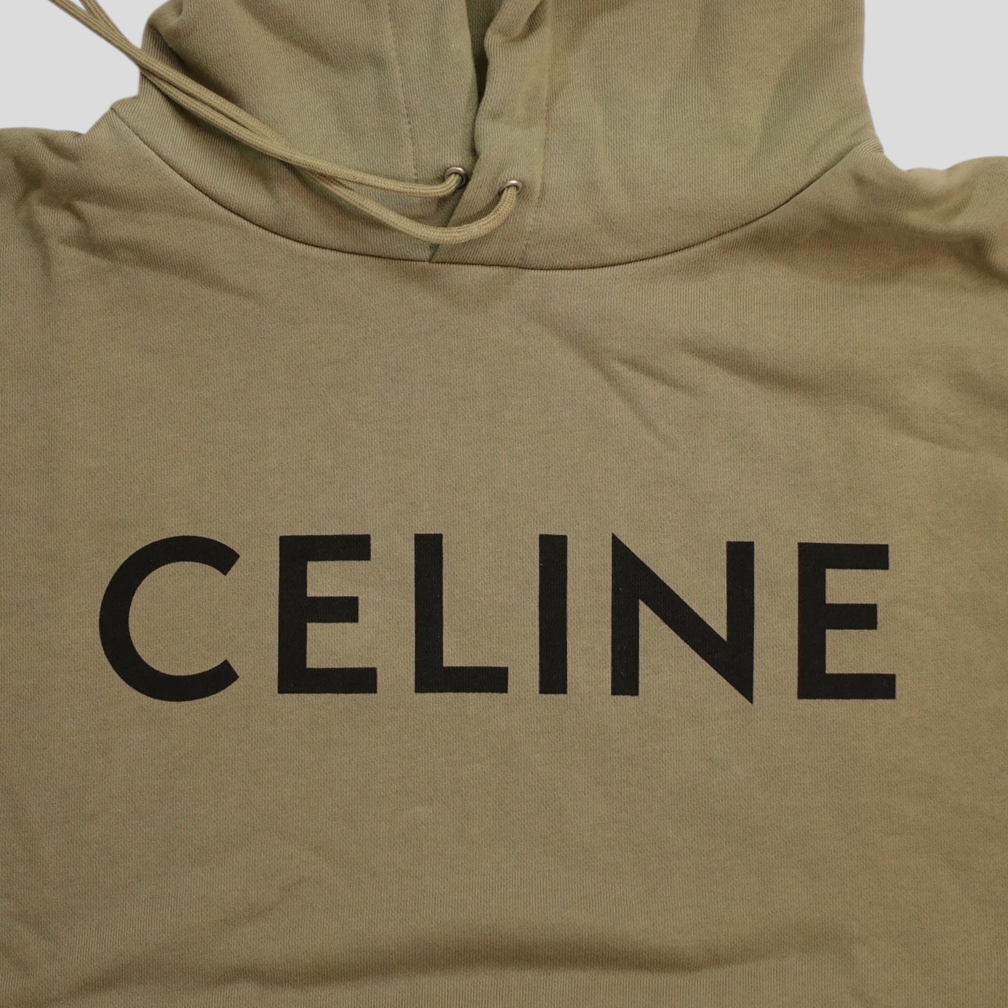 Celine Homme Sweat à capuche logotypé vert