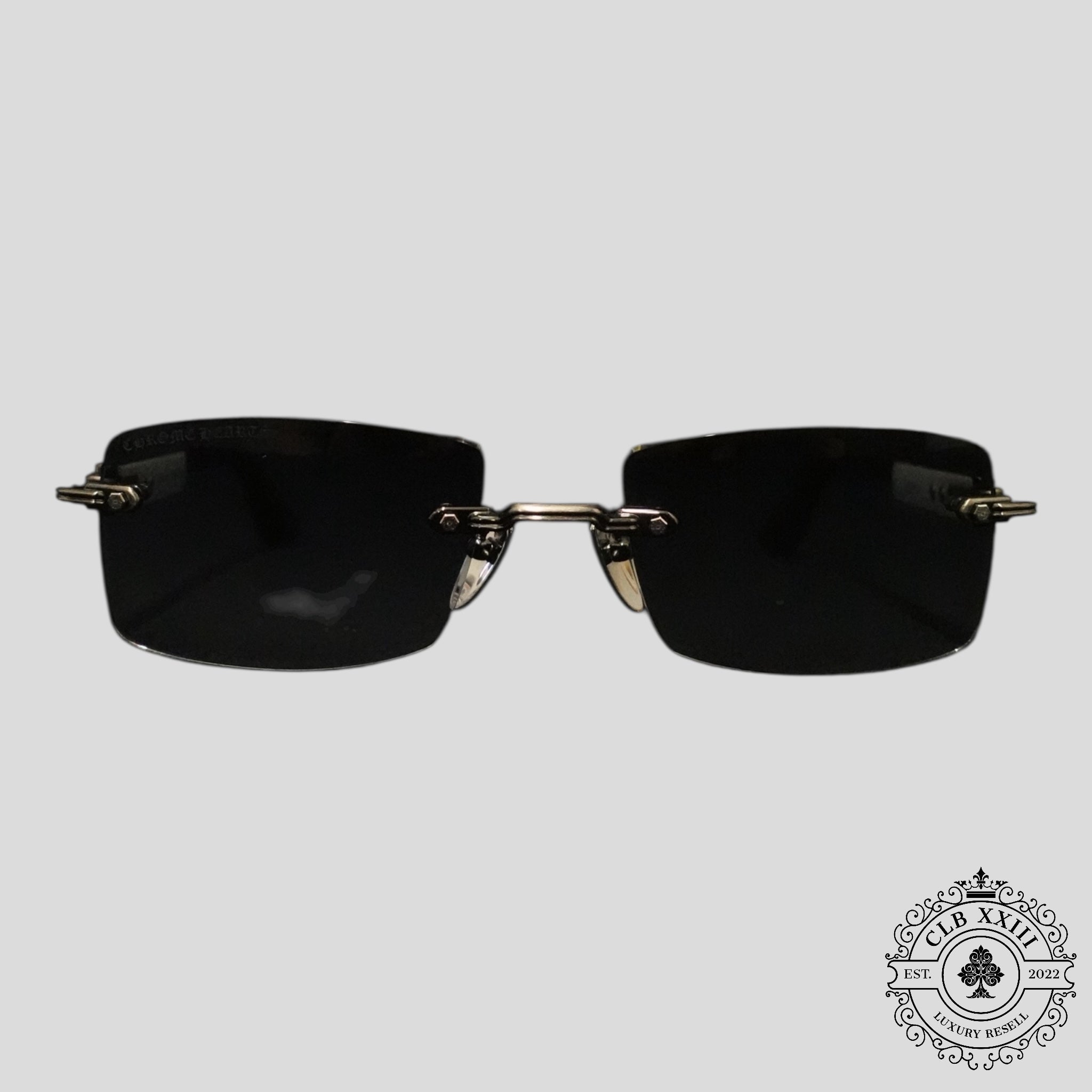 Lunettes de soleil Chrome Hearts Deep II en blanc/argent
