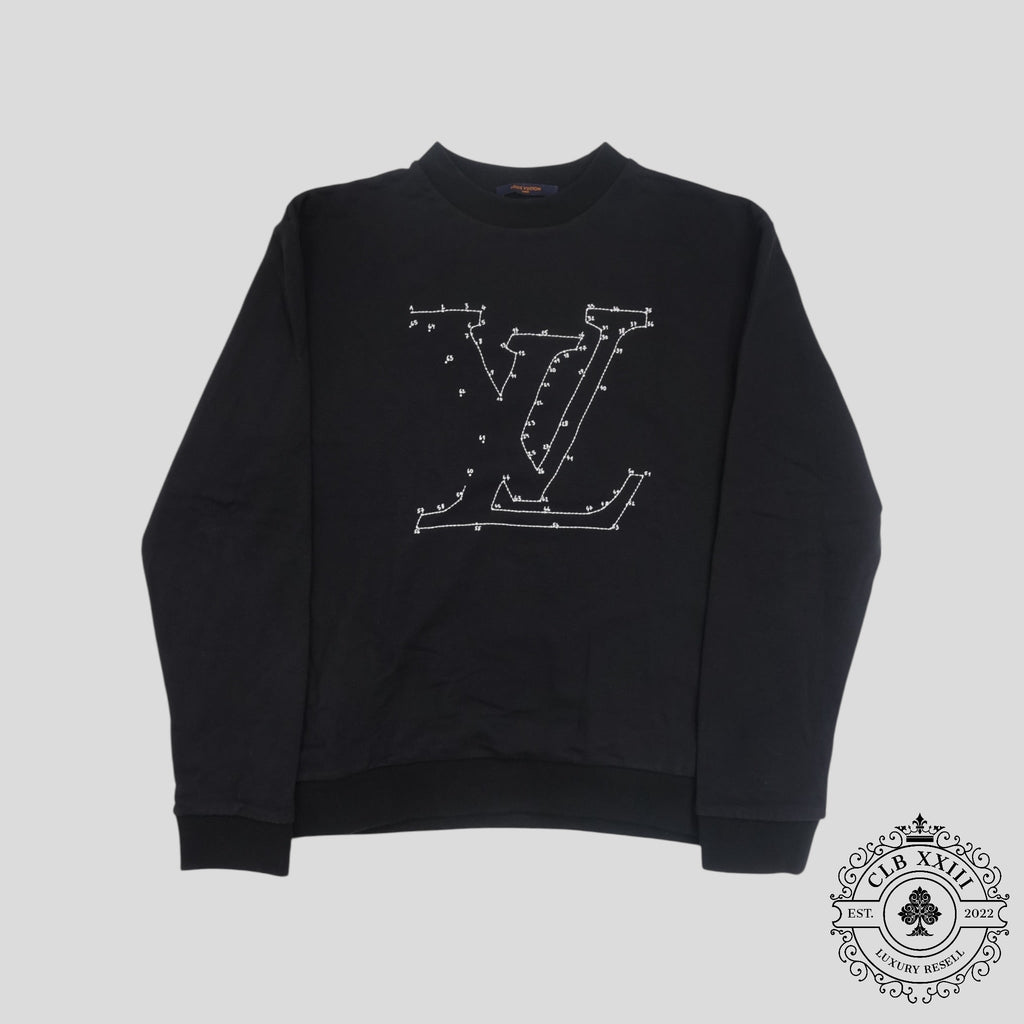 Louis Vuitton LV Stich Print Pull Ras du Cou Brodé Noir