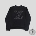 Louis Vuitton LV Stich Print Pull Ras du Cou Brodé Noir