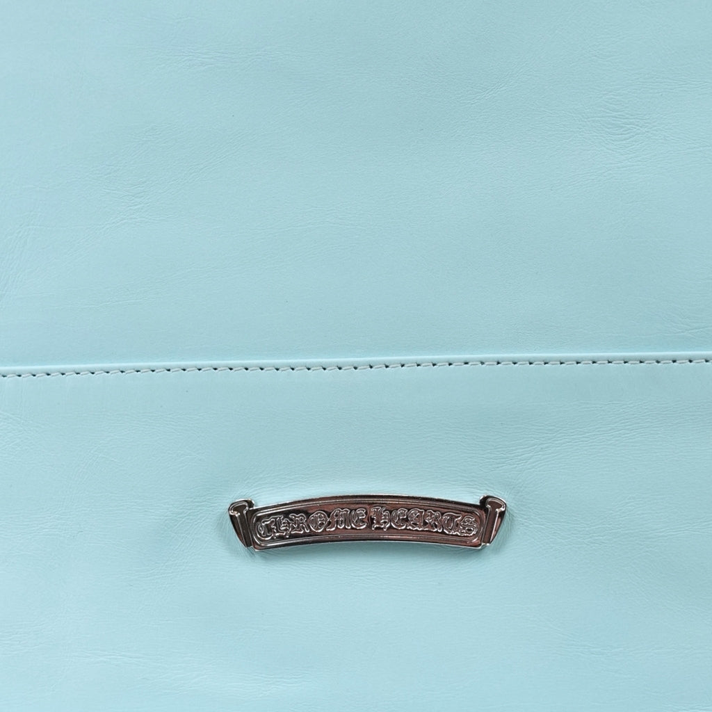 Sac fourre-tout en cuir Chrome Hearts avec étoile, couleur bleue