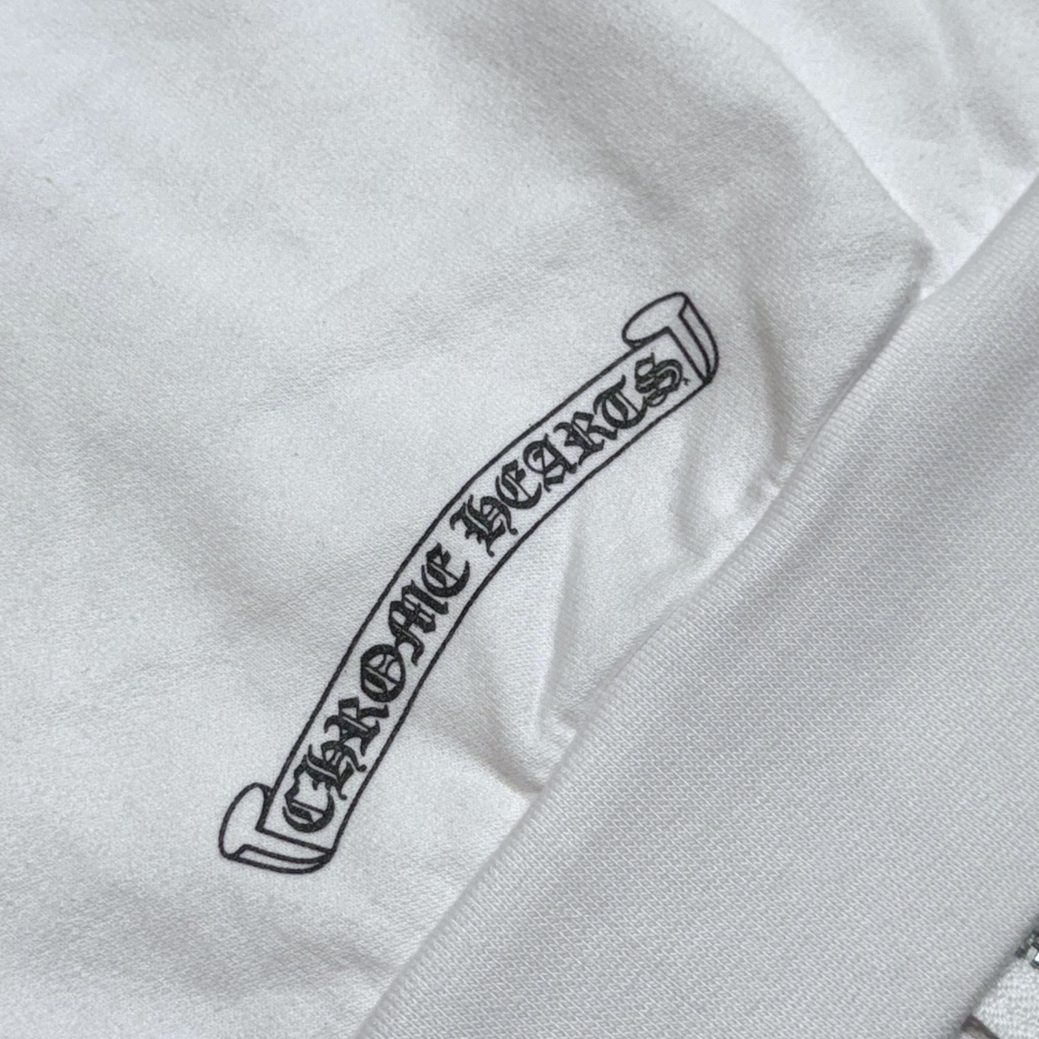 Sweat à capuche zippé Chrome Hearts Horseshoe blanc