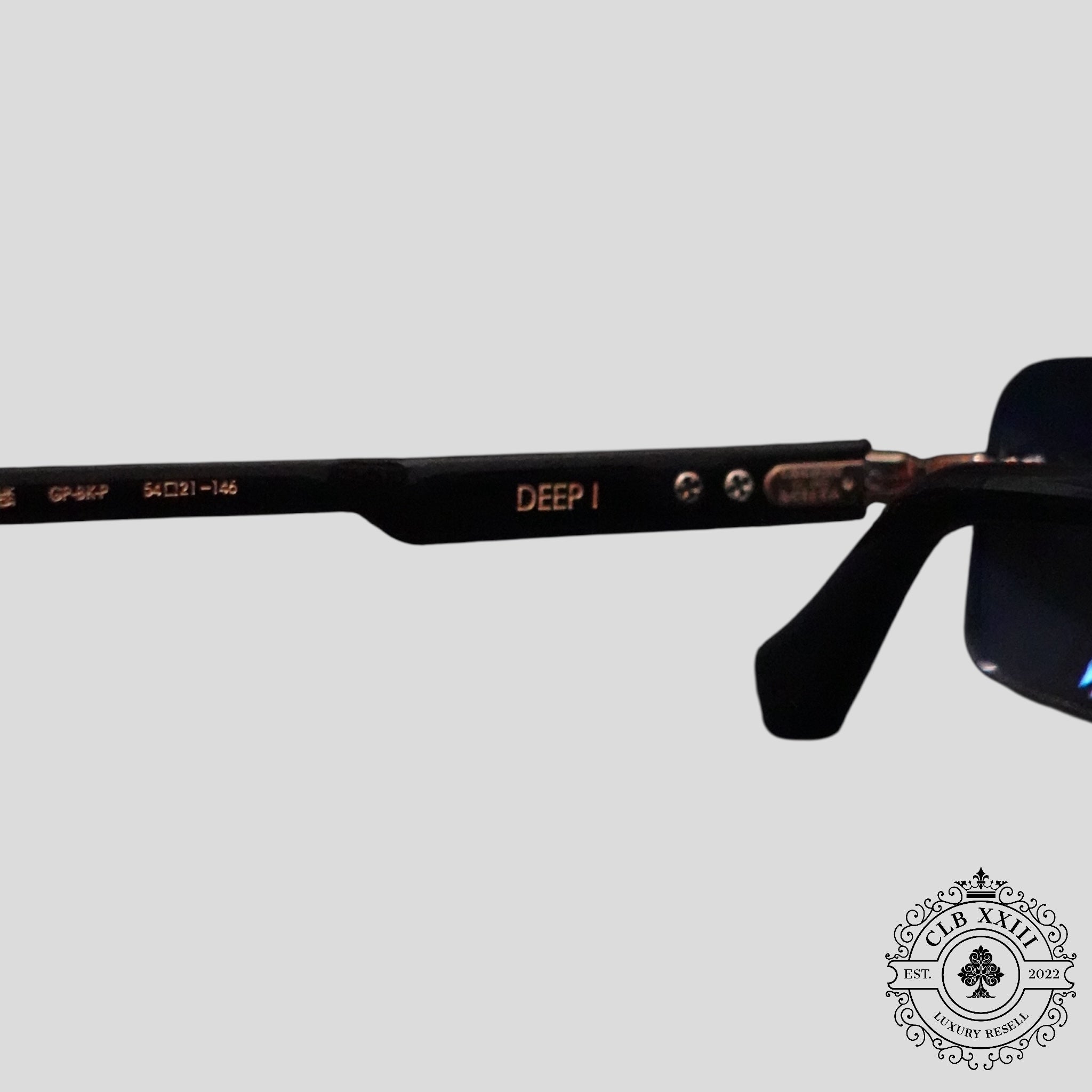 Lunettes de soleil Chrome Hearts Deep I en noir et or