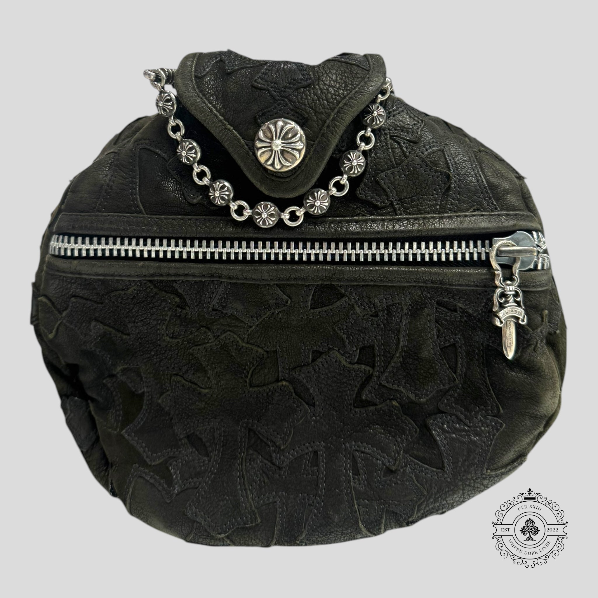 Sac de voyage Chrome Hearts en cuir à croix découpées
