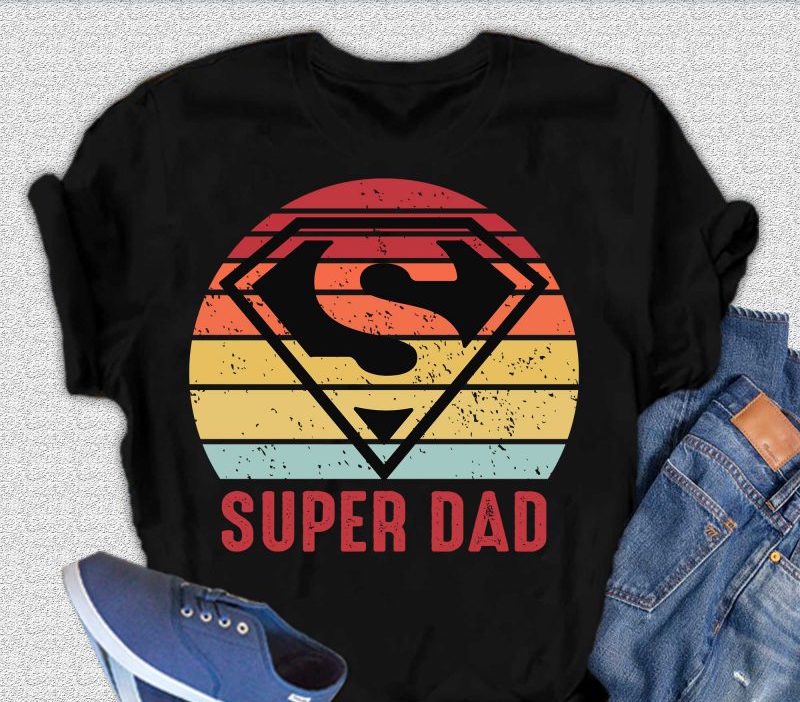 T-shirt à manches courtes en viscose de bambou et coton biologique avec motif pour homme "Super Papa"