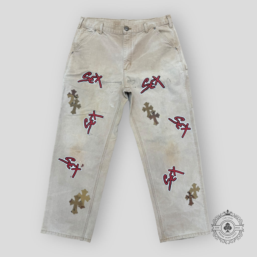 Pantalon de charpentier Chrome Hearts Sex Records avec patch