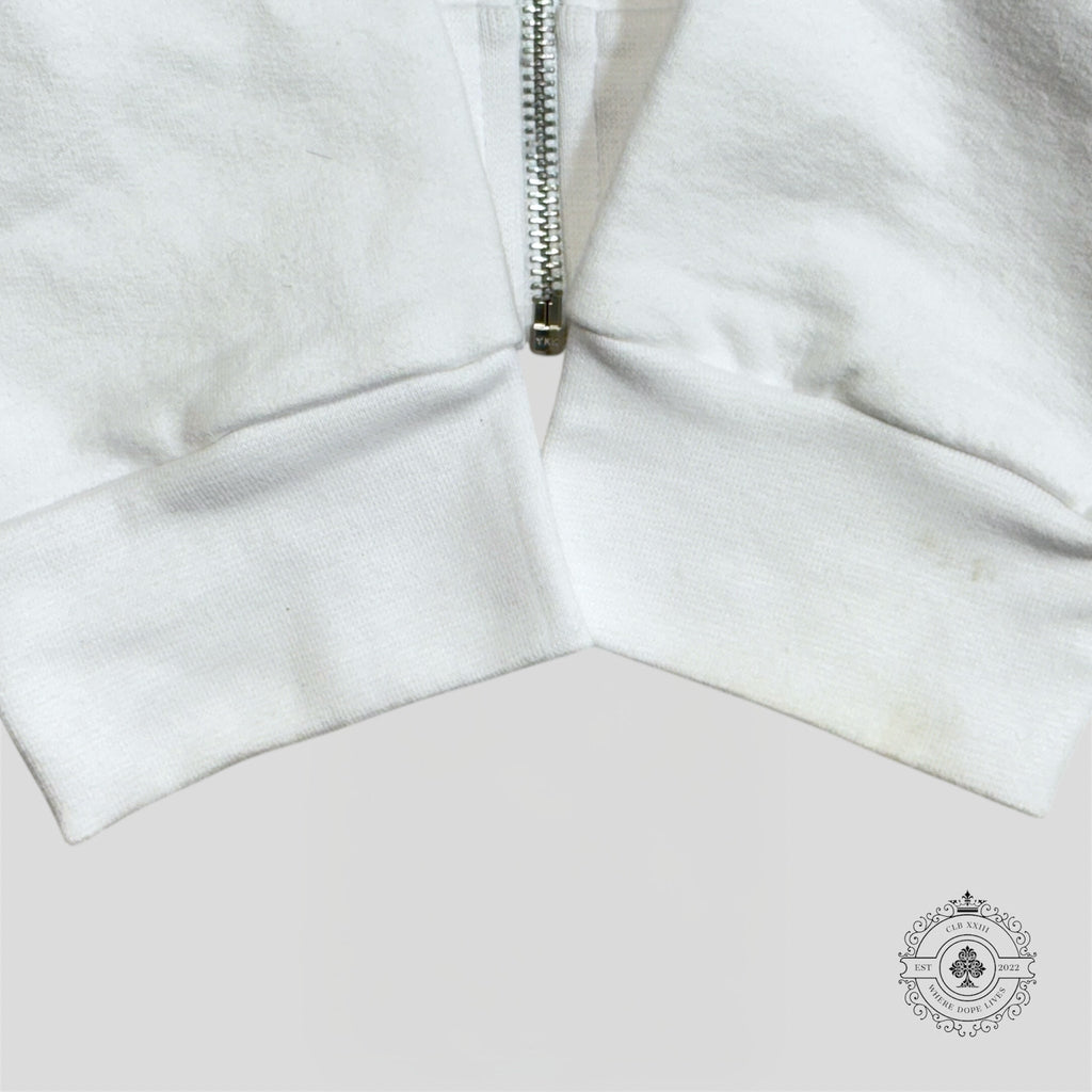 Sweat à capuche zippé Chrome Hearts Horseshoe blanc
