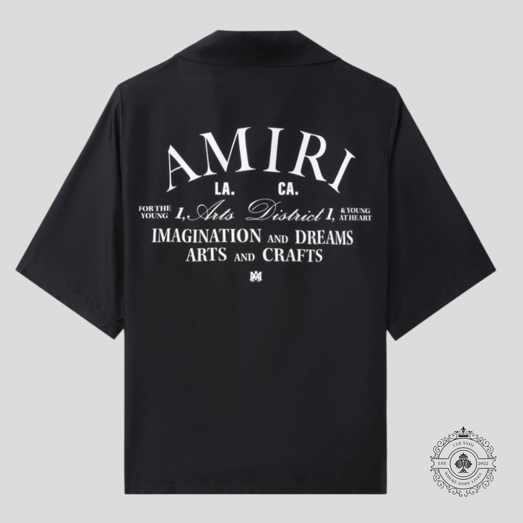 T-shirt en soie boutonné Amiri Imaginations noir