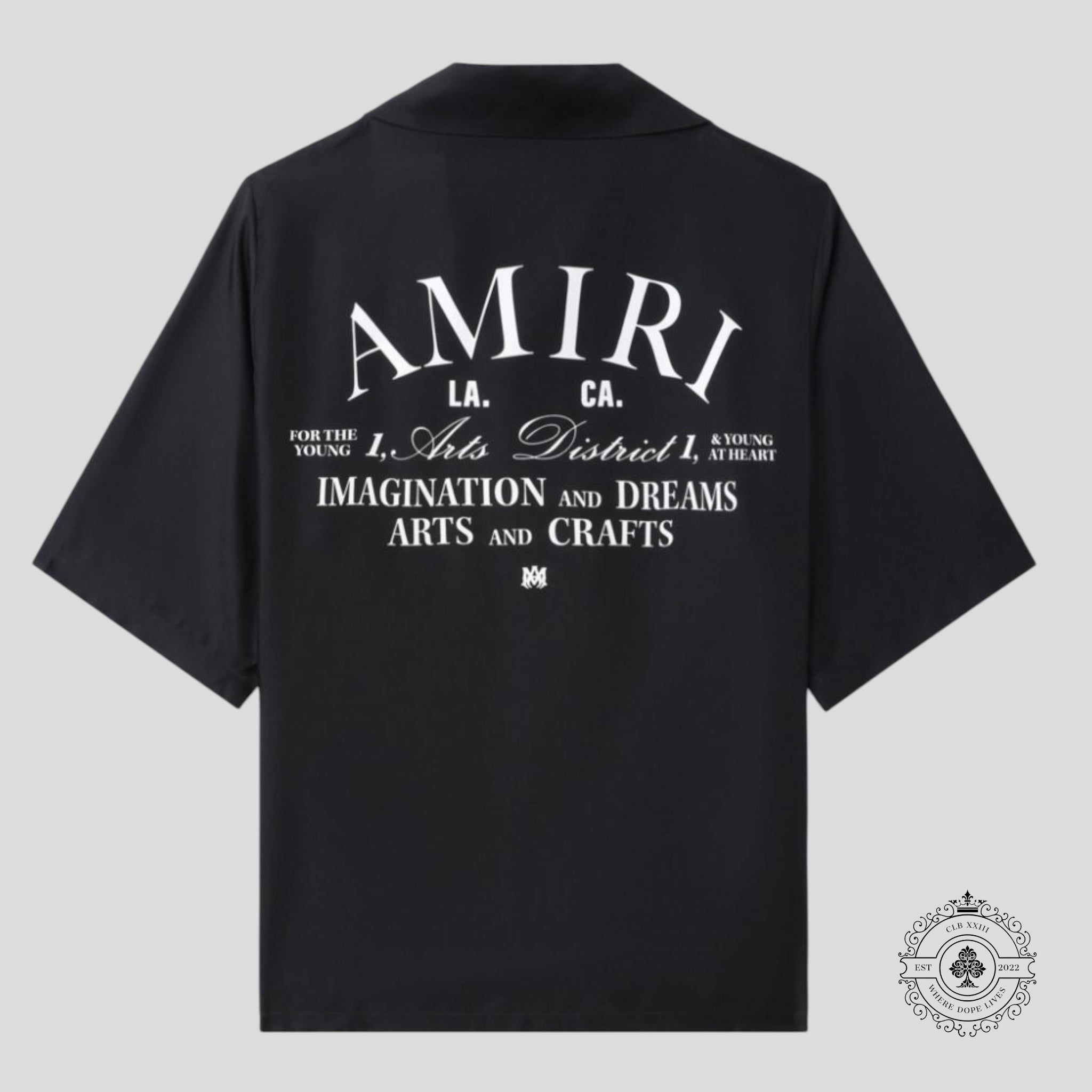 T-shirt en soie boutonné Amiri Imaginations noir