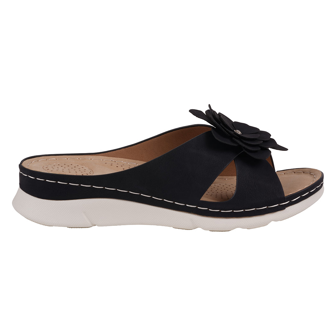 Sandales rembourrées noires Claire pour femme