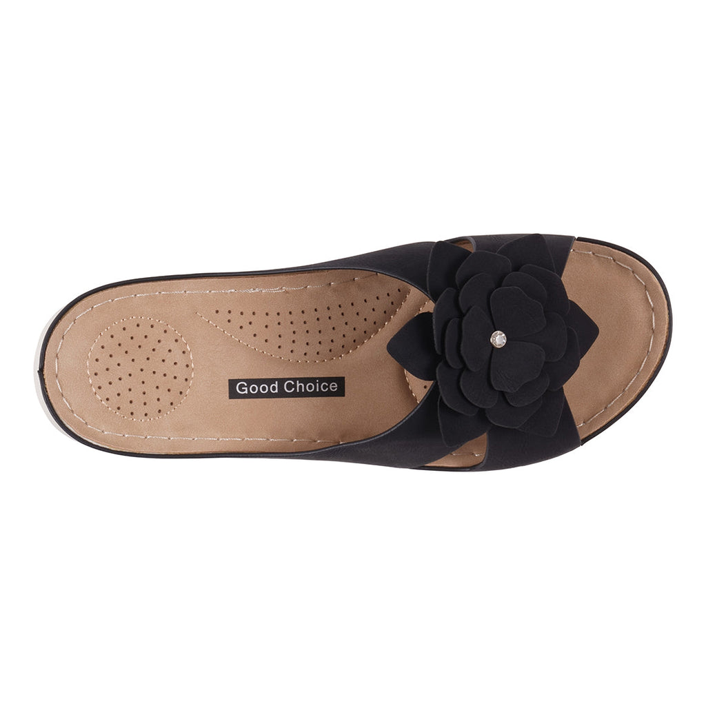 Sandales rembourrées noires Claire pour femme