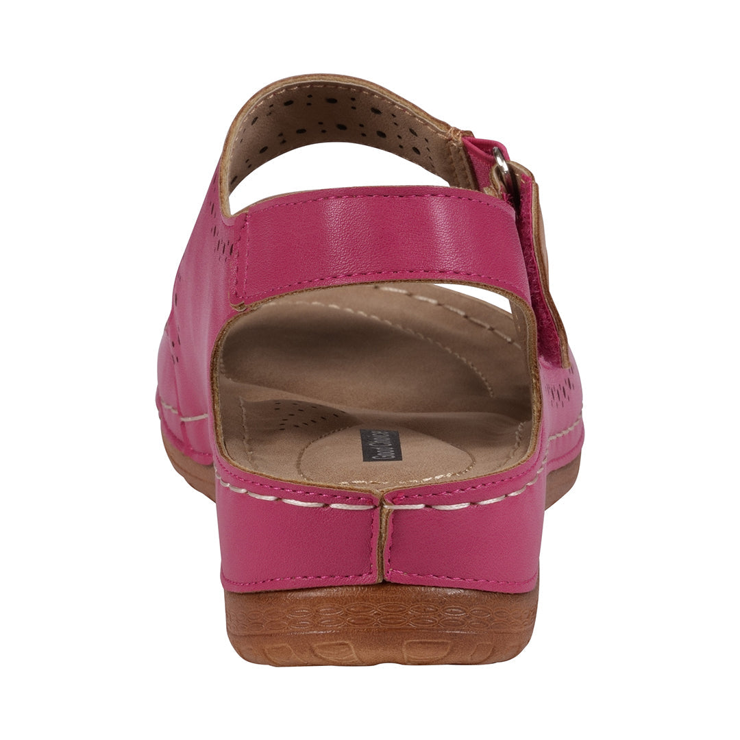 Sandales à double bride velcro perforées Foster rouges