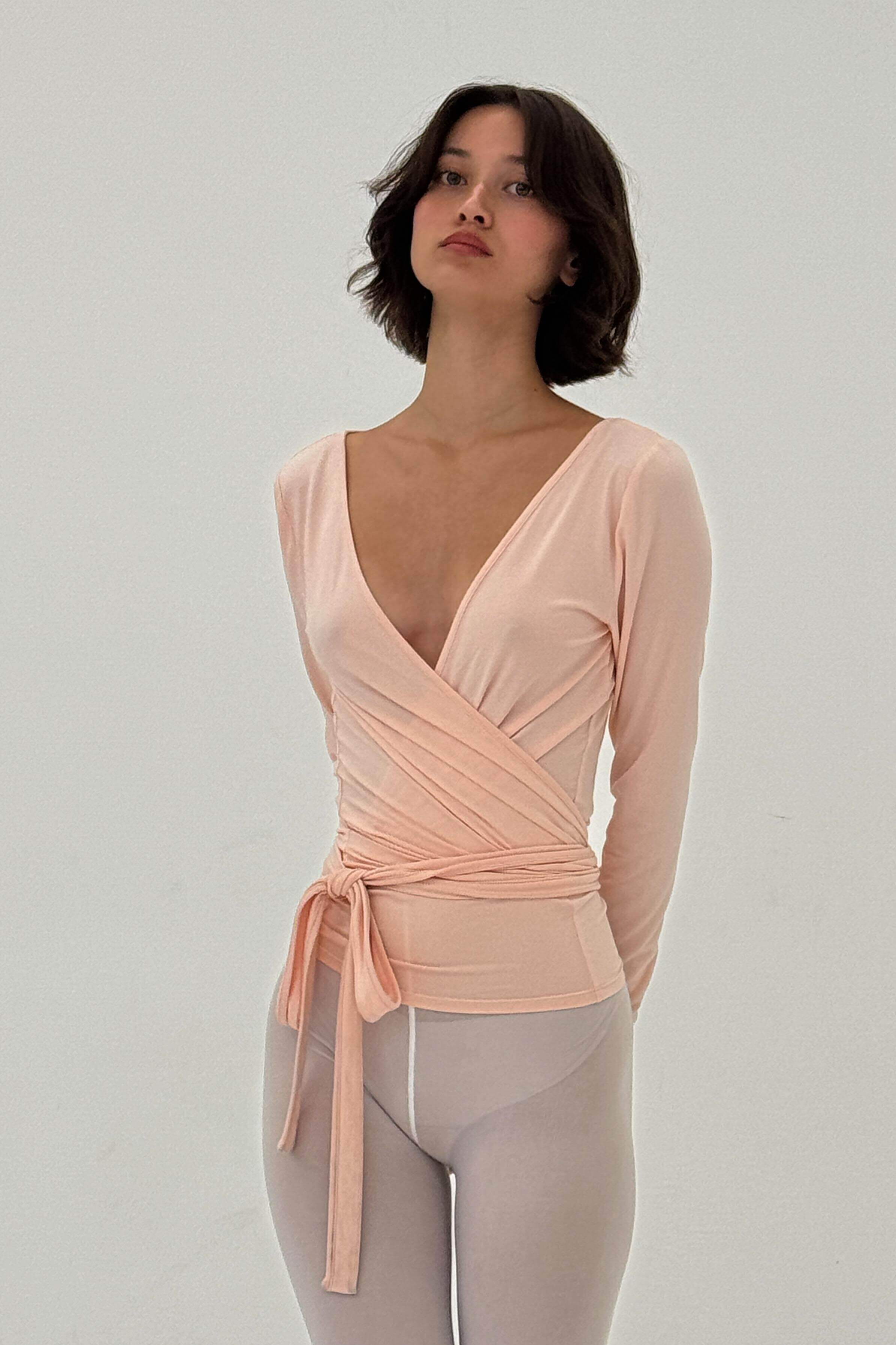 HAUT CACHE-CŒUR DANSEUSE ROSE POUDRE