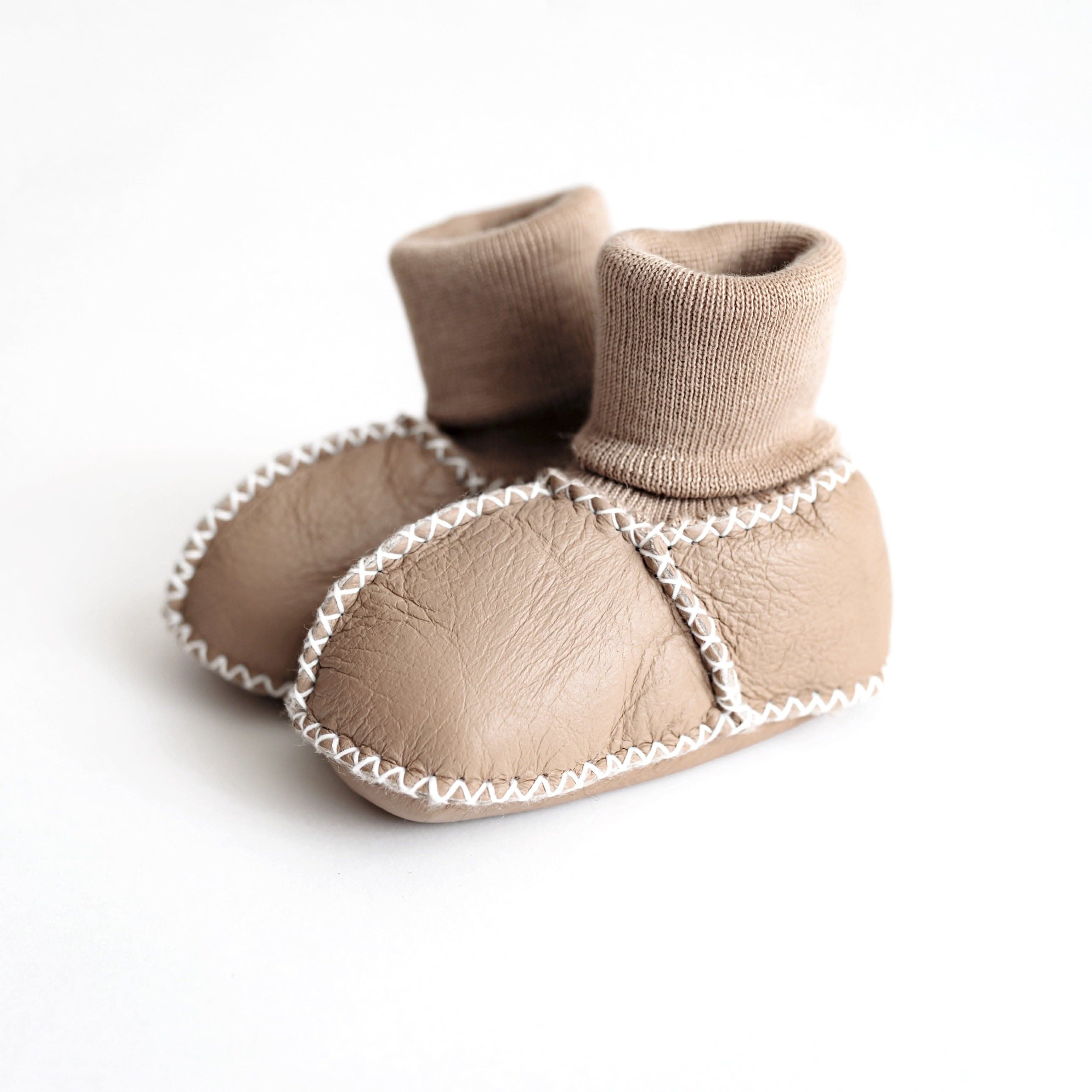 chaussons douillets| marron clair